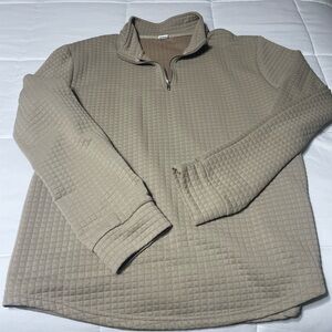 Men's Beige Quarter-Zip Sweater